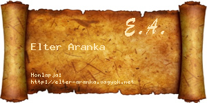 Elter Aranka névjegykártya